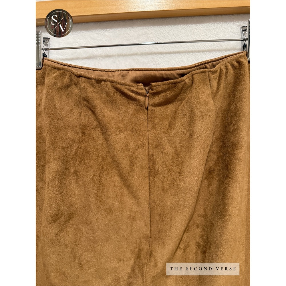 Abercrombie & Fitch Vegan Suede Mini Skirt Wrap Western Boho Size Medium - Picture 5 of 10